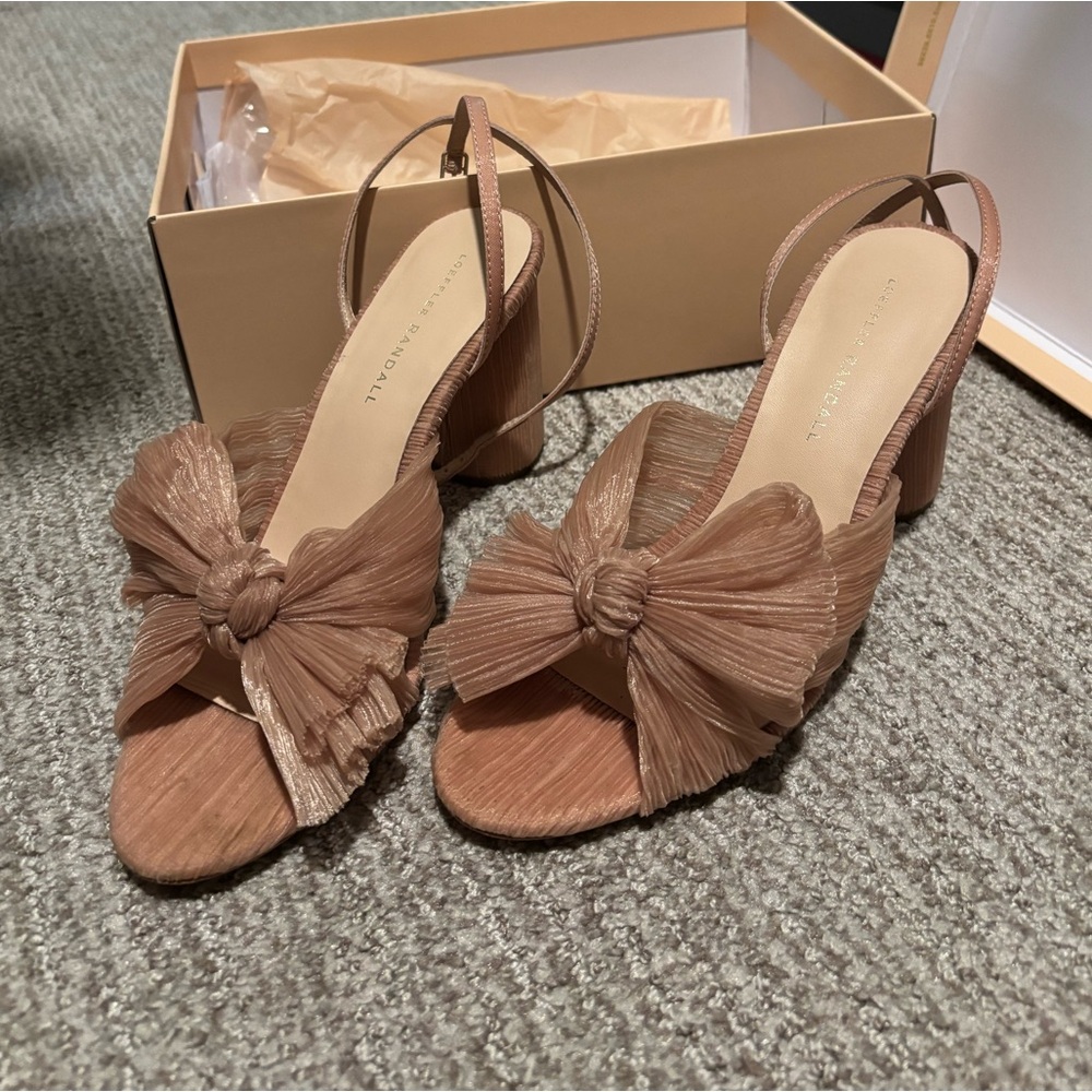 Loeffler Randall Camellia Blush Strappy Heels Sz 8.5